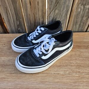 Vans Kids Black and White Sneakers 13